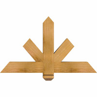 36"W x 21"H x 04"D x 4"F, 14/12 Pitch, Kennewick Rough Sawn Timber Gable Bracket, Western Red Cedar