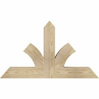 36"W x 21"H x 04"D x 4"F, 14/12 Pitch, Richland Rough Sawn Timber Gable Bracket, Douglas Fir