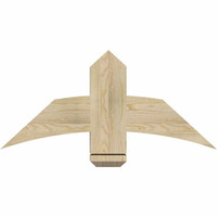 36"W x 16"H x 04"D x 6"F, 11/12 Pitch, Bellingham Rough Sawn Timber Gable Bracket, Douglas Fir