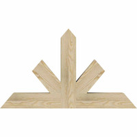 36"W x 21"H x 04"D x 4"F, 14/12 Pitch, Saratoga Rough Sawn Timber Gable Bracket, Douglas Fir