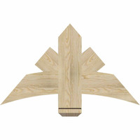 36"W x 21"H x 04"D x 6"F, 14/12 Pitch, Alberta Rough Sawn Timber Gable Bracket, Douglas Fir