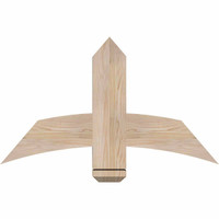 36"W x 21"H x 3 1/2"D x 5 1/2"F, 14/12 Pitch, Bellingham Smooth Timber Gable Bracket, Douglas Fir
