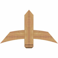 36"W x 21"H x 3 1/2"D x 5 1/2"F, 14/12 Pitch, Bellingham Smooth Timber Gable Bracket, Western Red Cedar