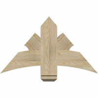 36"W x 21"H x 04"D x 6"F, 14/12 Pitch, Davenport Rough Sawn Timber Gable Bracket, Douglas Fir