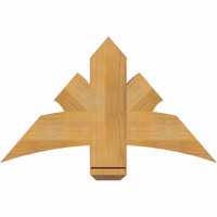 36"W x 21"H x 04"D x 6"F, 14/12 Pitch, Davenport Rough Sawn Timber Gable Bracket, Western Red Cedar