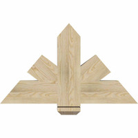 36"W x 21"H x 04"D x 6"F, 14/12 Pitch, Kennewick Rough Sawn Timber Gable Bracket, Douglas Fir