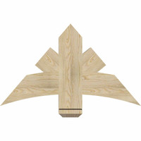 36"W x 21"H x 06"D x 6"F, 14/12 Pitch, Alberta Rough Sawn Timber Gable Bracket, Douglas Fir