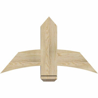 36"W x 21"H x 06"D x 6"F, 14/12 Pitch, Bellingham Rough Sawn Timber Gable Bracket, Douglas Fir
