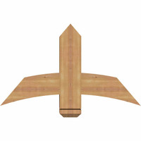 36"W x 21"H x 5 1/2"D x 5 1/2"F, 14/12 Pitch, Bellingham Smooth Timber Gable Bracket, Western Red Cedar