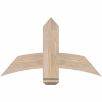 36"W x 21"H x 5 1/2"D x 5 1/2"F, 14/12 Pitch, Bellingham Smooth Timber Gable Bracket, Douglas Fir