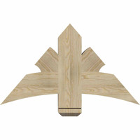 36"W x 21"H x 06"D x 6"F, 14/12 Pitch, Davenport Rough Sawn Timber Gable Bracket, Douglas Fir