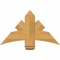 36"W x 21"H x 06"D x 6"F, 14/12 Pitch, Davenport Rough Sawn Timber Gable Bracket, Western Red Cedar