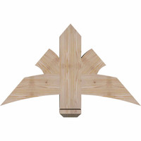36"W x 21"H x 5 1/2"D x 5 1/2"F, 14/12 Pitch, Davenport Smooth Timber Gable Bracket, Douglas Fir