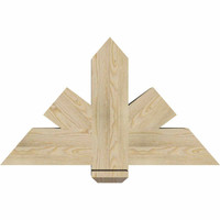 36"W x 21"H x 06"D x 6"F, 14/12 Pitch, Kennewick Rough Sawn Timber Gable Bracket, Douglas Fir