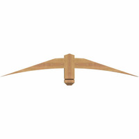 48"W x 08"H x 3 1/2"D x 3 1/2"F, 04/12 Pitch, Bellingham Smooth Timber Gable Bracket, Western Red Cedar