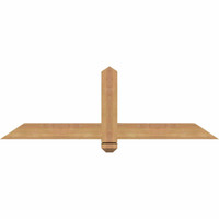 48"W x 16"H x 3 1/2"D x 3 1/2"F, 08/12 Pitch, Eugene Smooth Timber Gable Bracket, Western Red Cedar