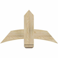 36"W x 21"H x 04"D x 6"F, 14/12 Pitch, Bellingham Rough Sawn Timber Gable Bracket, Douglas Fir