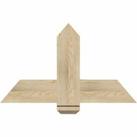36"W x 21"H x 04"D x 6"F, 14/12 Pitch, Eugene Rough Sawn Timber Gable Bracket, Douglas Fir