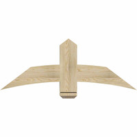 48"W x 18"H x 04"D x 6"F, 09/12 Pitch, Bellingham Rough Sawn Timber Gable Bracket, Douglas Fir