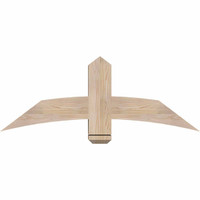 48"W x 18"H x 5 1/2"D x 5 1/2"F, 09/12 Pitch, Bellingham Smooth Timber Gable Bracket, Douglas Fir