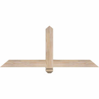 48"W x 20"H x 3 1/2"D x 3 1/2"F, 10/12 Pitch, Eugene Smooth Timber Gable Bracket, Douglas Fir