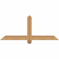48"W x 20"H x 3 1/2"D x 3 1/2"F, 10/12 Pitch, Eugene Smooth Timber Gable Bracket, Western Red Cedar