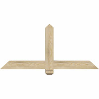 48"W x 22"H x 04"D x 4"F, 11/12 Pitch, Eugene Rough Sawn Timber Gable Bracket, Douglas Fir