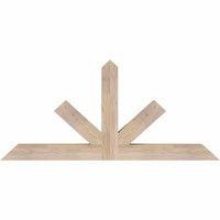 48"W x 22"H x 3 1/2"D x 3 1/2"F, 11/12 Pitch, Saratoga Smooth Timber Gable Bracket, Douglas Fir