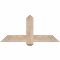 48"W x 22"H x 3 1/2"D x 5 1/2"F, 11/12 Pitch, Eugene Smooth Timber Gable Bracket, Douglas Fir