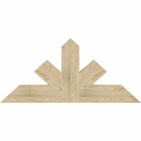 48"W x 22"H x 04"D x 6"F, 11/12 Pitch, Saratoga Rough Sawn Timber Gable Bracket, Douglas Fir
