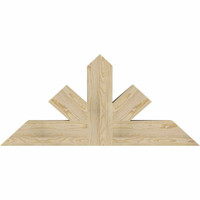 48"W x 22"H x 06"D x 6"F, 11/12 Pitch, Saratoga Rough Sawn Timber Gable Bracket, Douglas Fir