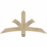48"W x 24"H x 04"D x 4"F, 12/12 Pitch, Davenport Rough Sawn Timber Gable Bracket, Douglas Fir