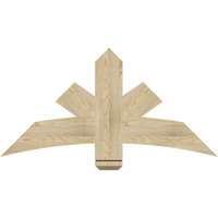 48"W x 24"H x 04"D x 6"F, 12/12 Pitch, Alberta Rough Sawn Timber Gable Bracket, Douglas Fir
