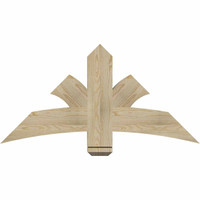 48"W x 24"H x 04"D x 6"F, 12/12 Pitch, Davenport Rough Sawn Timber Gable Bracket, Douglas Fir