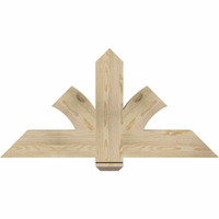 48"W x 24"H x 04"D x 6"F, 12/12 Pitch, Redmond Rough Sawn Timber Gable Bracket, Douglas Fir