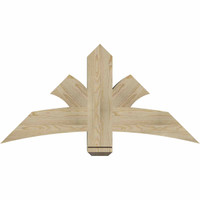 48"W x 24"H x 06"D x 6"F, 12/12 Pitch, Davenport Rough Sawn Timber Gable Bracket, Douglas Fir