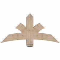 48"W x 24"H x 5 1/2"D x 5 1/2"F, 12/12 Pitch, Davenport Smooth Timber Gable Bracket, Douglas Fir