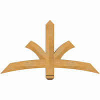 48"W x 26"H x 04"D x 4"F, 13/12 Pitch, Davenport Rough Sawn Timber Gable Bracket, Western Red Cedar