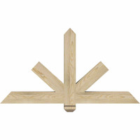 48"W x 26"H x 04"D x 4"F, 13/12 Pitch, Kennewick Rough Sawn Timber Gable Bracket, Douglas Fir