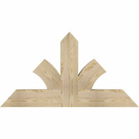 48"W x 26"H x 04"D x 6"F, 13/12 Pitch, Richland Rough Sawn Timber Gable Bracket, Douglas Fir