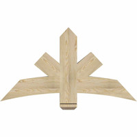 48"W x 26"H x 06"D x 6"F, 13/12 Pitch, Alberta Rough Sawn Timber Gable Bracket, Douglas Fir