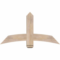 48"W x 26"H x 5 1/2"D x 5 1/2"F, 13/12 Pitch, Bellingham Smooth Timber Gable Bracket, Douglas Fir