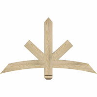 48"W x 28"H x 04"D x 4"F, 14/12 Pitch, Alberta Rough Sawn Timber Gable Bracket, Douglas Fir