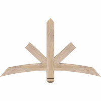 48"W x 28"H x 3 1/2"D x 3 1/2"F, 14/12 Pitch, Alberta Smooth Timber Gable Bracket, Douglas Fir