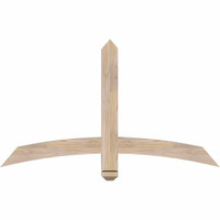 48"W x 28"H x 3 1/2"D x 3 1/2"F, 14/12 Pitch, Bellingham Smooth Timber Gable Bracket, Douglas Fir