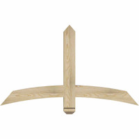 48"W x 28"H x 04"D x 4"F, 14/12 Pitch, Bellingham Rough Sawn Timber Gable Bracket, Douglas Fir