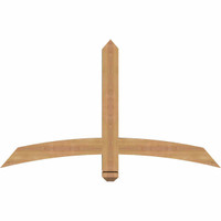 48"W x 28"H x 3 1/2"D x 3 1/2"F, 14/12 Pitch, Bellingham Smooth Timber Gable Bracket, Western Red Cedar
