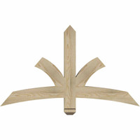 48"W x 28"H x 04"D x 4"F, 14/12 Pitch, Davenport Rough Sawn Timber Gable Bracket, Douglas Fir