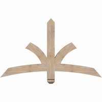 48"W x 28"H x 3 1/2"D x 3 1/2"F, 14/12 Pitch, Davenport Smooth Timber Gable Bracket, Douglas Fir