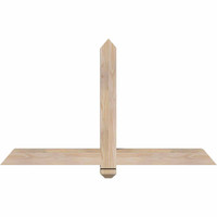 48"W x 28"H x 3 1/2"D x 3 1/2"F, 14/12 Pitch, Eugene Smooth Timber Gable Bracket, Douglas Fir